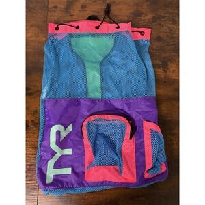 TYR Big Mesh Mummy Backpack Swim Gym Bag Multicolor Wet Gear Pack